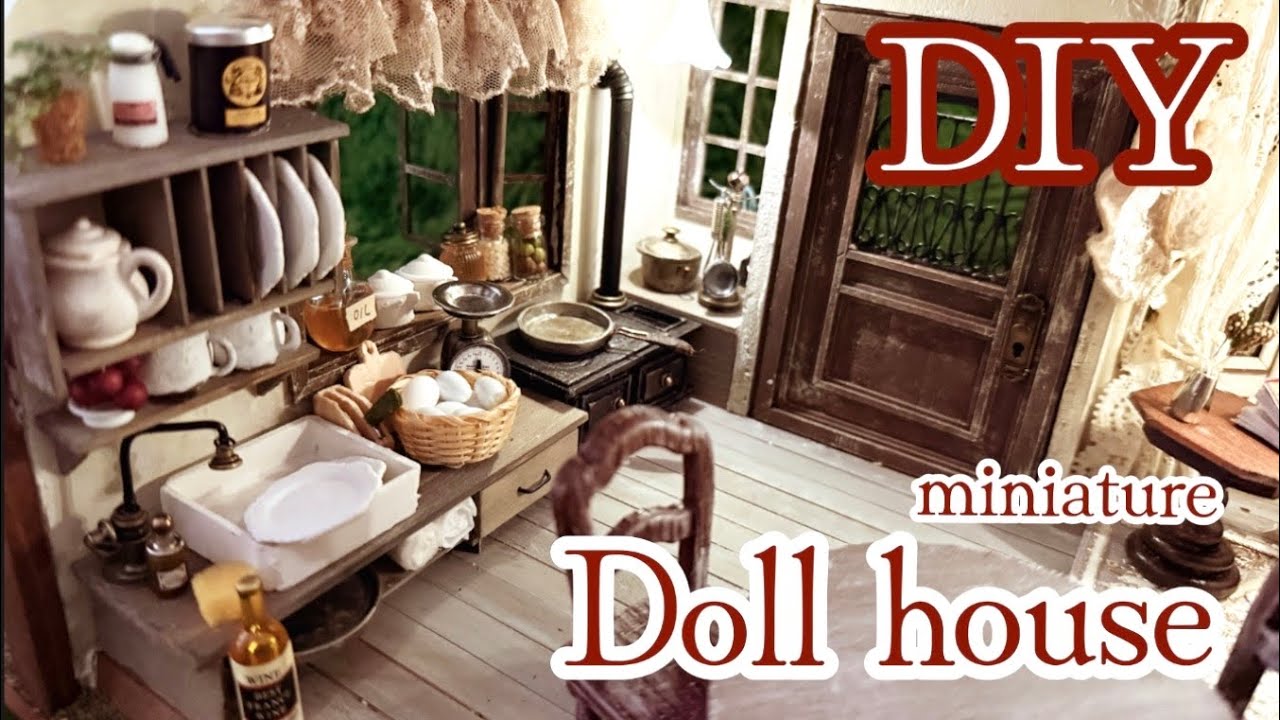 ミニチュアドールハウス　猫のキッチンと菜園　in はぐるま谷　miniature doll house Cat's kitchen and vegetable garden