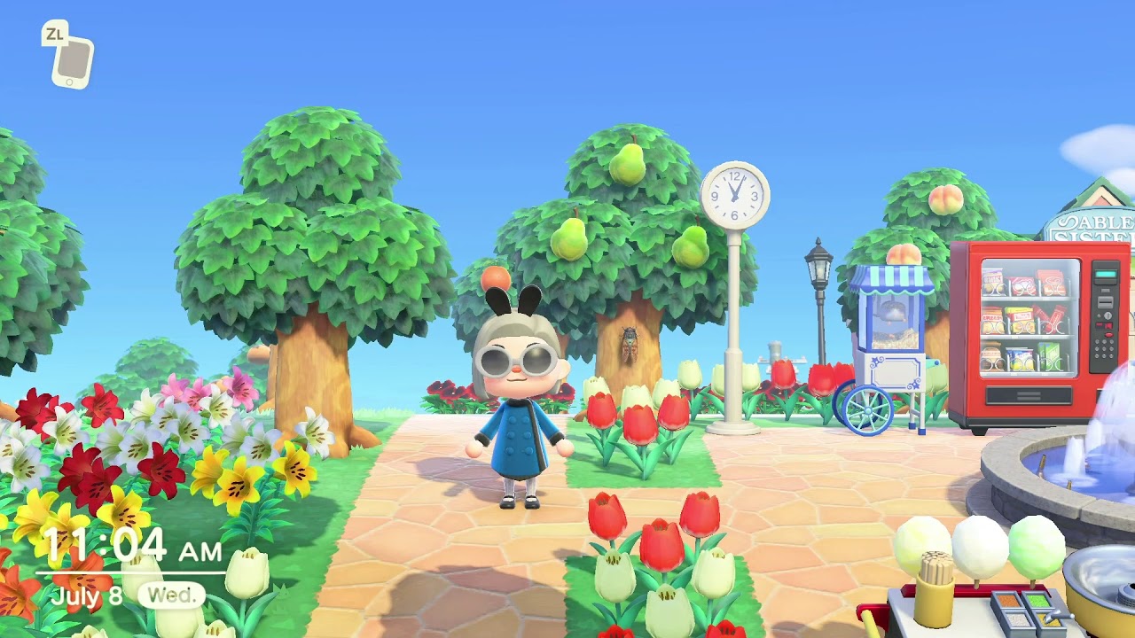 Animal Crossing: New Horizons - Summer Cicadas Ambiance (music, cicadas, nearby fountain)