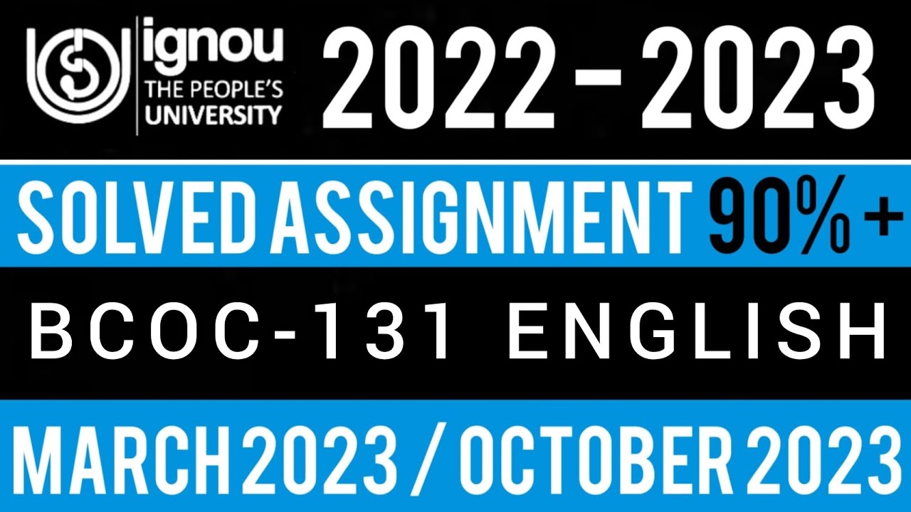 BCOC-131 SOLVED ASSIGNMENT 2022-23 | BCOC-131 SOLVED ASSIGNMENT 2022-23 IN ENGLISH | BCOC-131