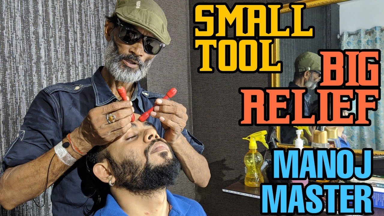 MANOJ MASTER💈Wood Stick 🥢 Head Massage for Ultimate Stress Relief💈MASTER ASMR💈#ASMR