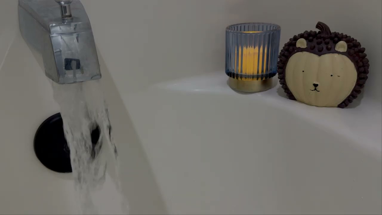 Bathtub Filling ASMR- constant water running, no plug  - white noise for sleep
