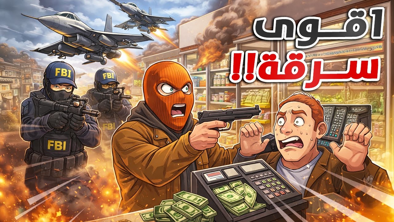 أقوى هجوم على متجر في GTA 5 😱 الشرطة تدخلوا بطائرات حربية لأول مرة! 🔥