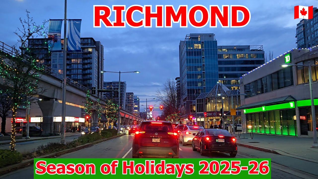 RICHMOND DRIVING: DUSK to DARK to DAYLIGHT - Richmond British Columbia Canada on December 17 2025