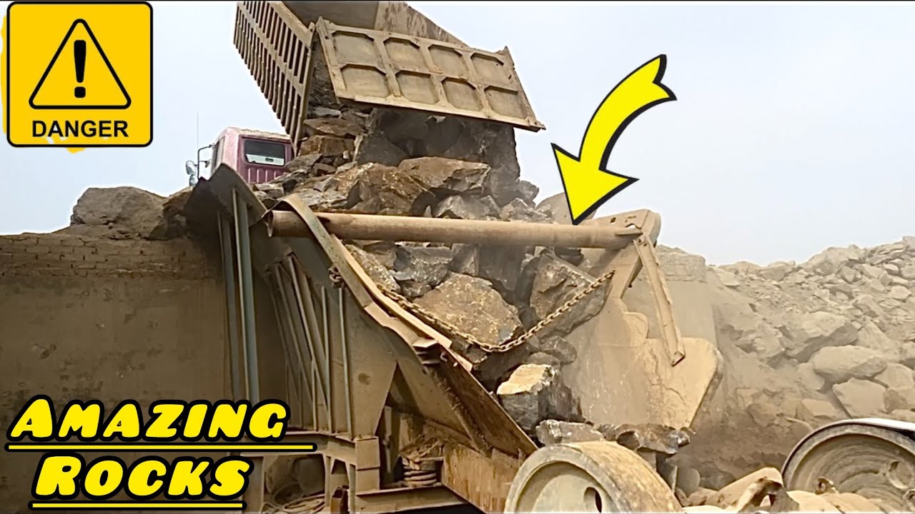 🔝STUNT & DRAMA! TWO Workers vs Mega Giant Rock | Insane Crusher Machine Power That Shocks the World.