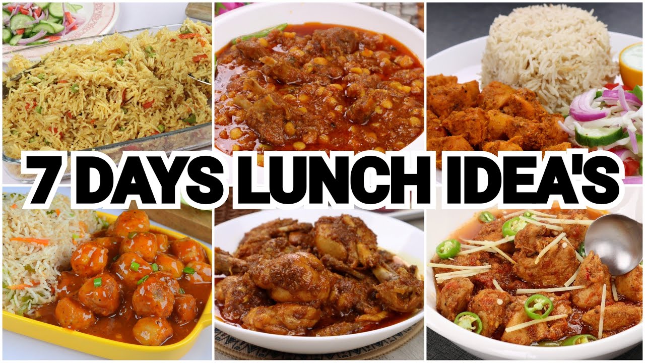 7 DAYS LUNCH MENU / Weekly Lunch Idea's by (YES I CAN COOK)