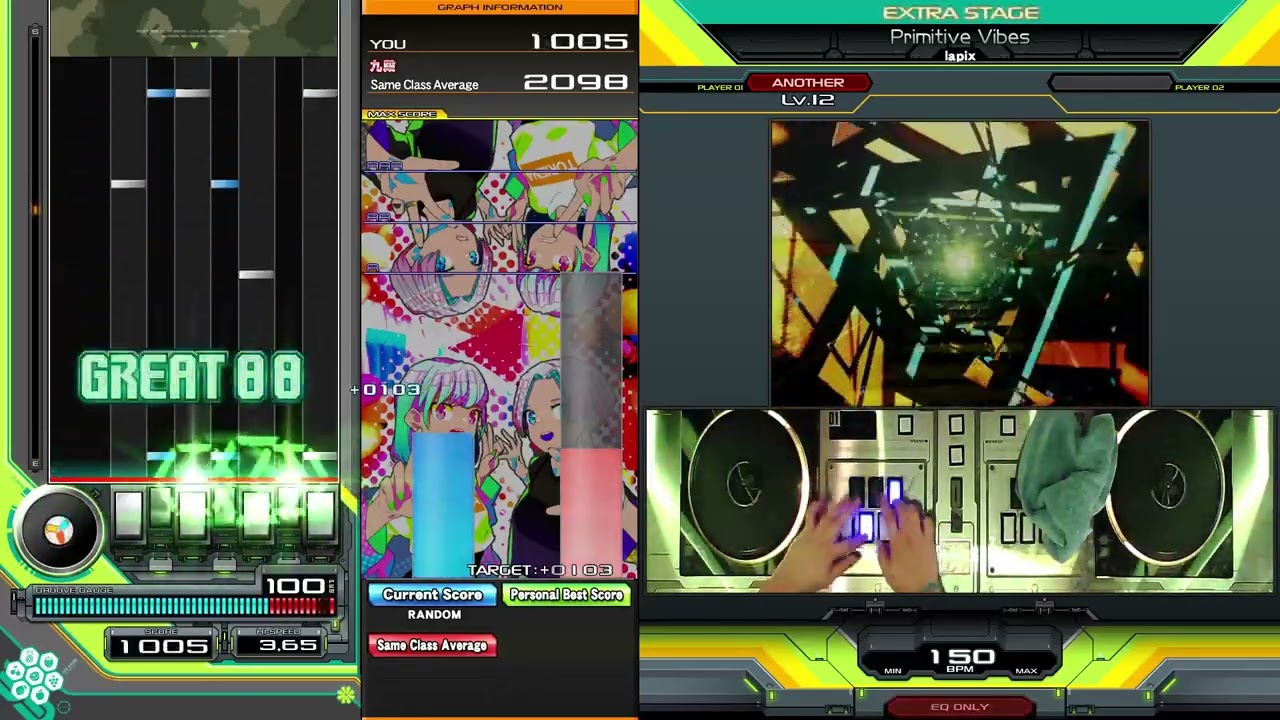 【弐寺】Beatmania IIDX - Primitive Vibes [SPA] Another Level 12 Random Clear