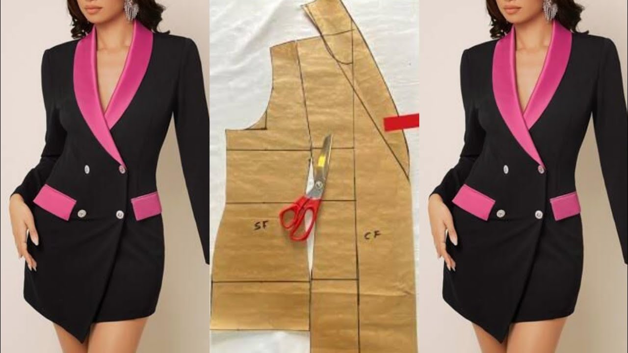 How to cut a shawl collar double breasted blazer |full guide