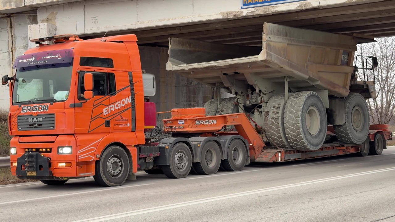 180 Kilometers Trip -  Transporting Two Caterpillar 775E Dumpers - Sotiriadis/Labrianidis