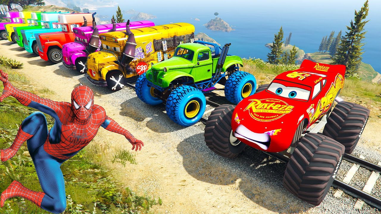 GTA 5 SPIDER-MAN On Motocycles Stunt Racing | GTA V Superheroes Crazy Race Challenge with Super Cars