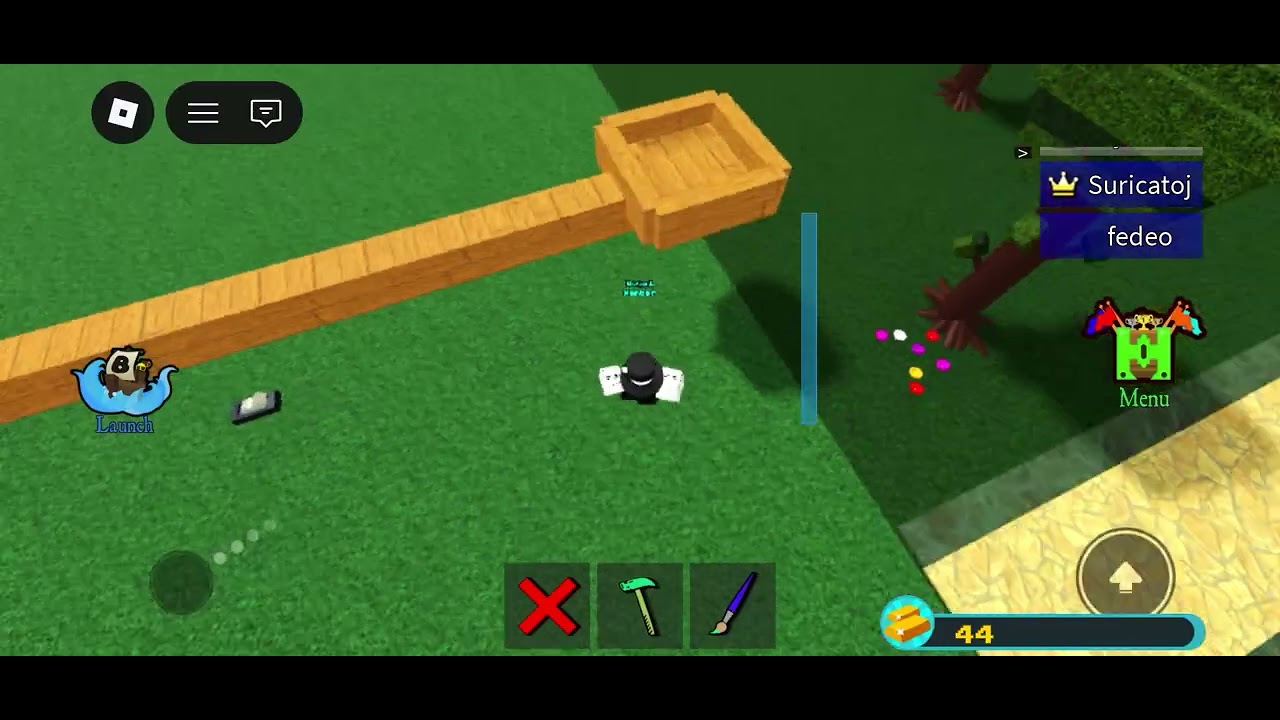 Jogando build a boat (basicamente testes de catapulta)