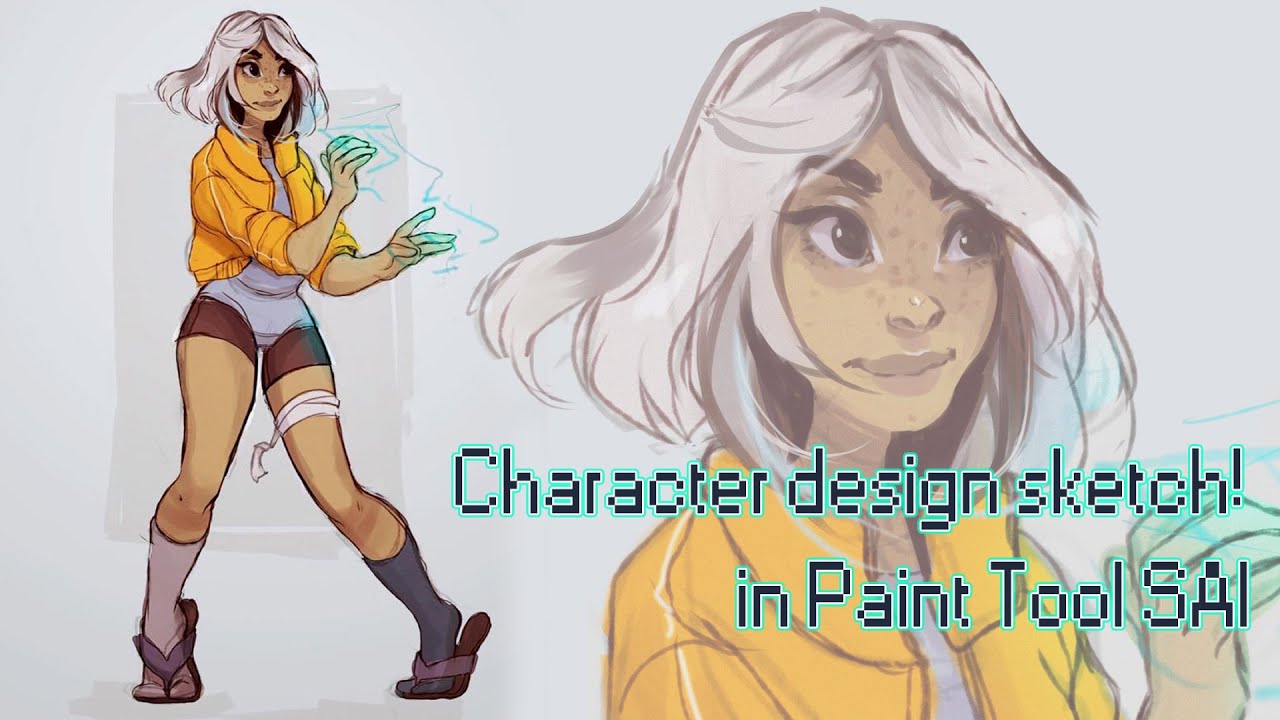 Character Design Sketch in Paint tool SAI - Speedpainting