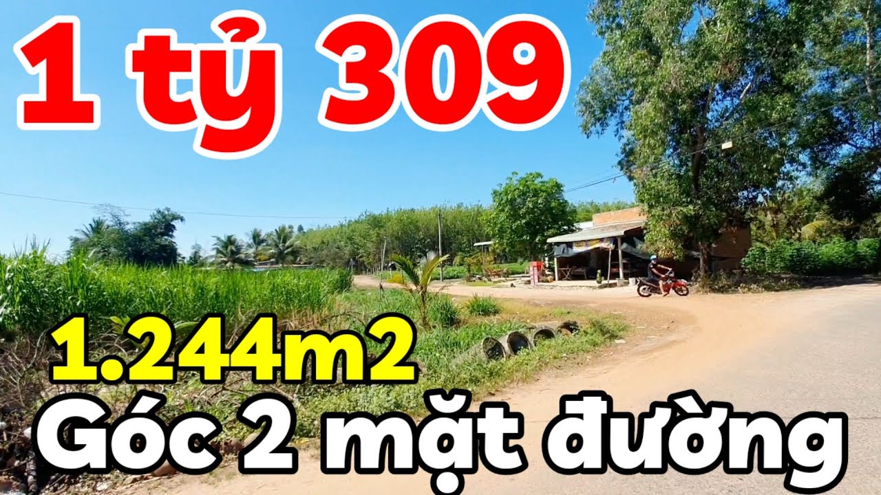 Đất góc ngã 3 có 2 mặt tiền 11,9x110 giá 1 tỷ 309 triệu cách Quốc lộ 22B 2km xã Trà Vong Tây Ninh