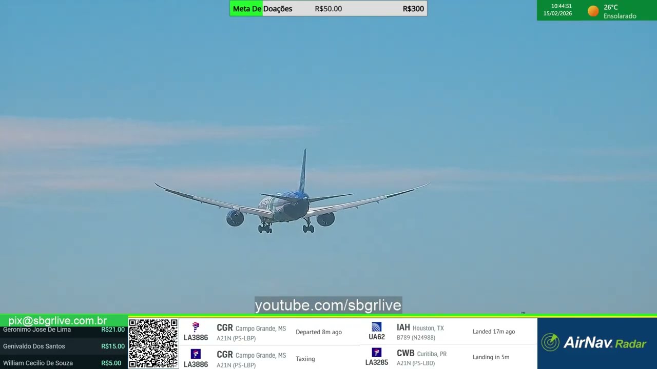 Live transmitida em 15/02/2026 dia