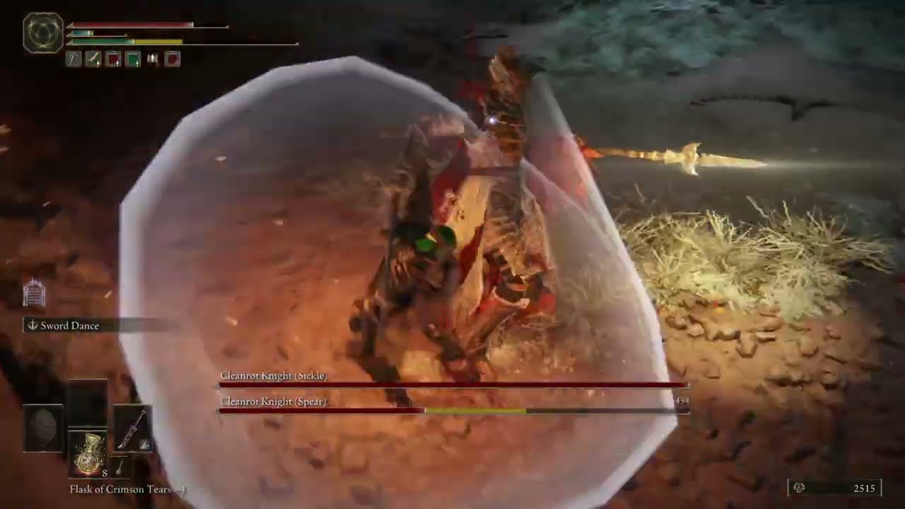 Cleanrot Knight Spear & Cleanrot Knight Sickle Boss + Gold Scarab Location Abandoned Cave Elden Ring