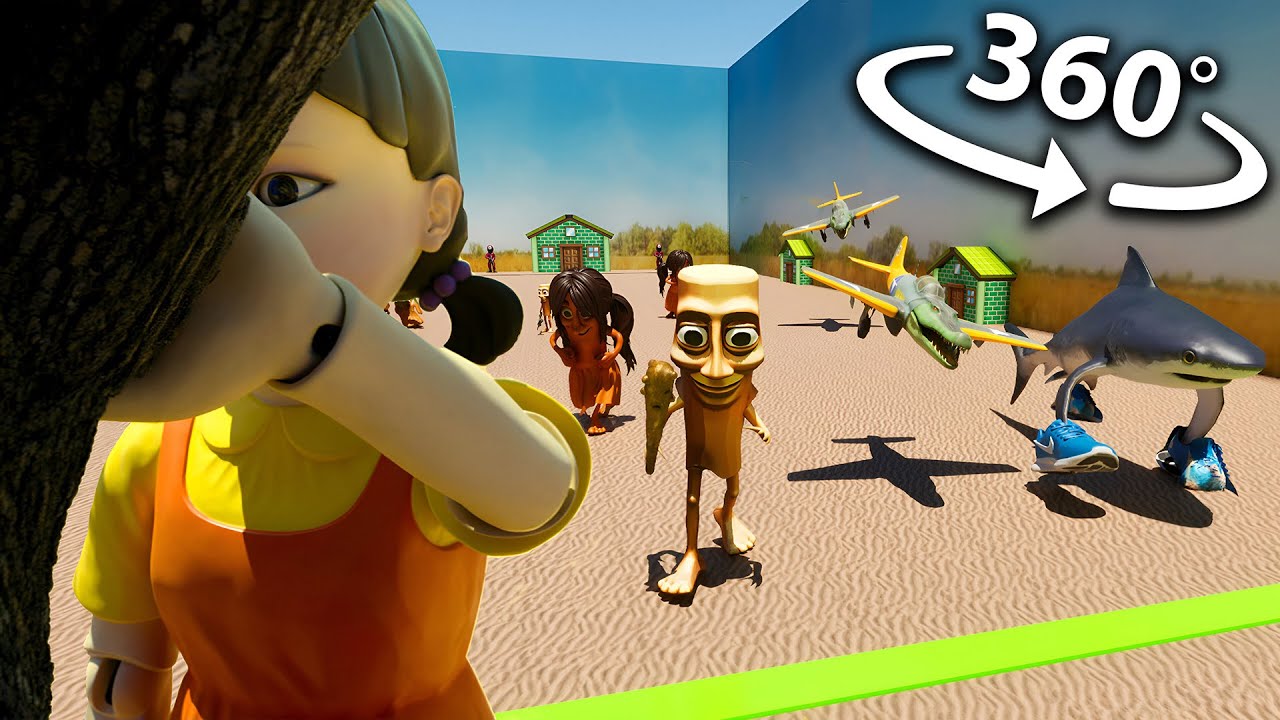 VR 360&deg; - Tung Tung Tung Sahur In Red Light , Green Light | Squid Game 2
