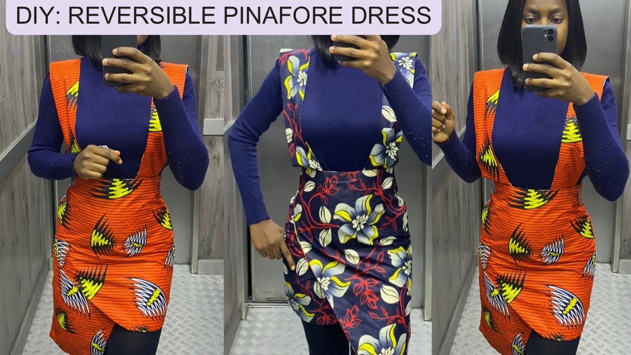 Reversible Pinafore Dress//Cutting and Stitching Tutorial