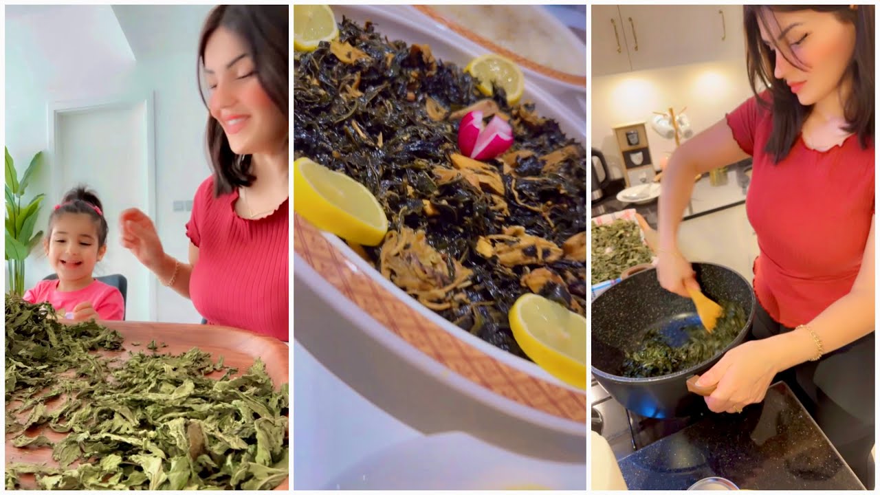 بنتي ماريتا تساعدني بالطبخ 🧑‍🍳 طبخنا اطيب ملوخية ورز 😋