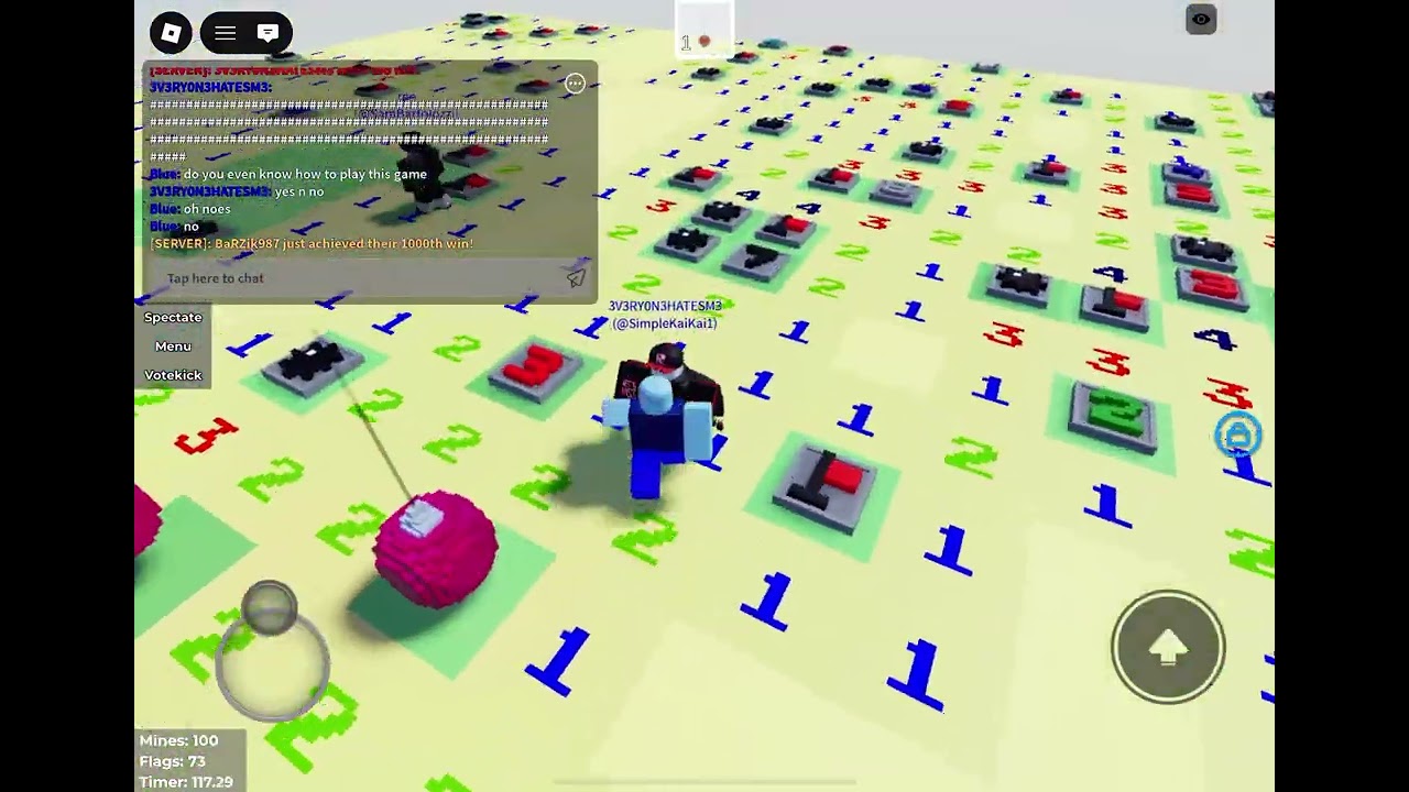 Roblox’s minesweeper gameplay but with @simplejr-w0 