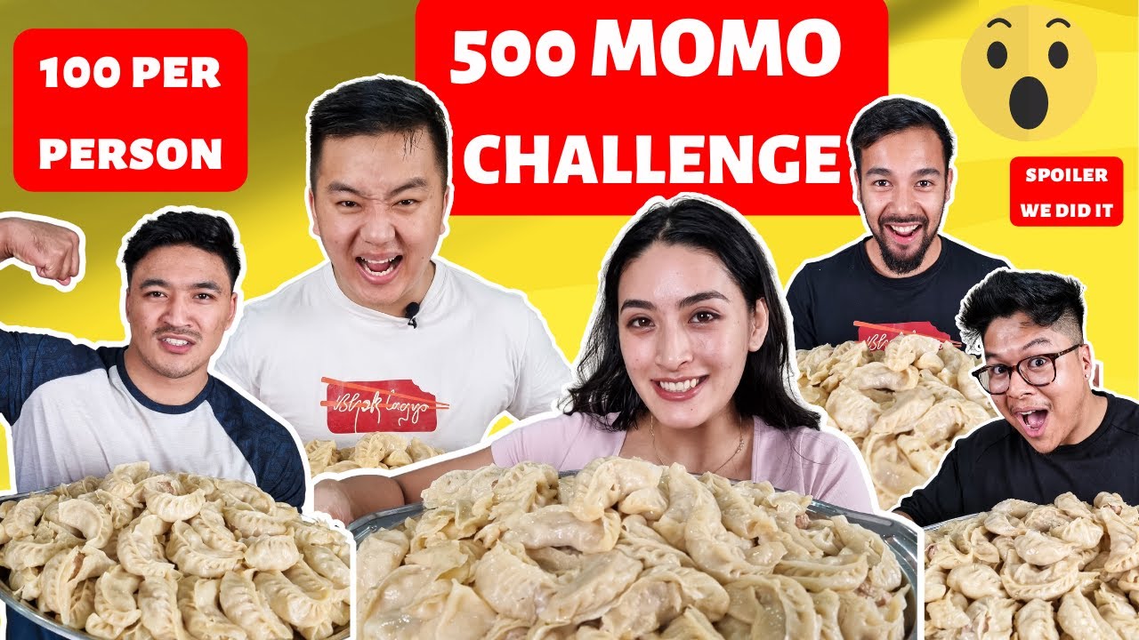 100 momo eating challenge | 500 dumplings 5 people