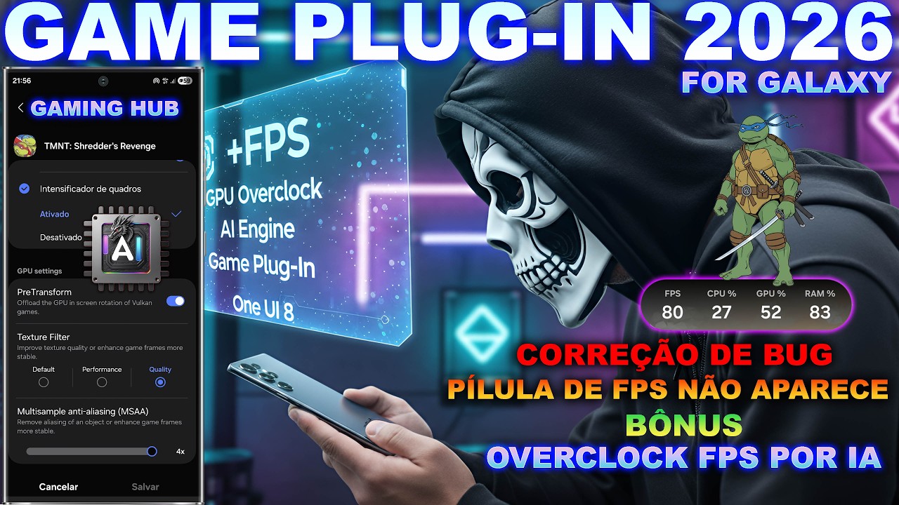 🛑GAME PLUG-IN 2026📊🎮Otimização e Correção de Bug + Overclock de FPS por IA✨#samsung #oneui8 #vulkan