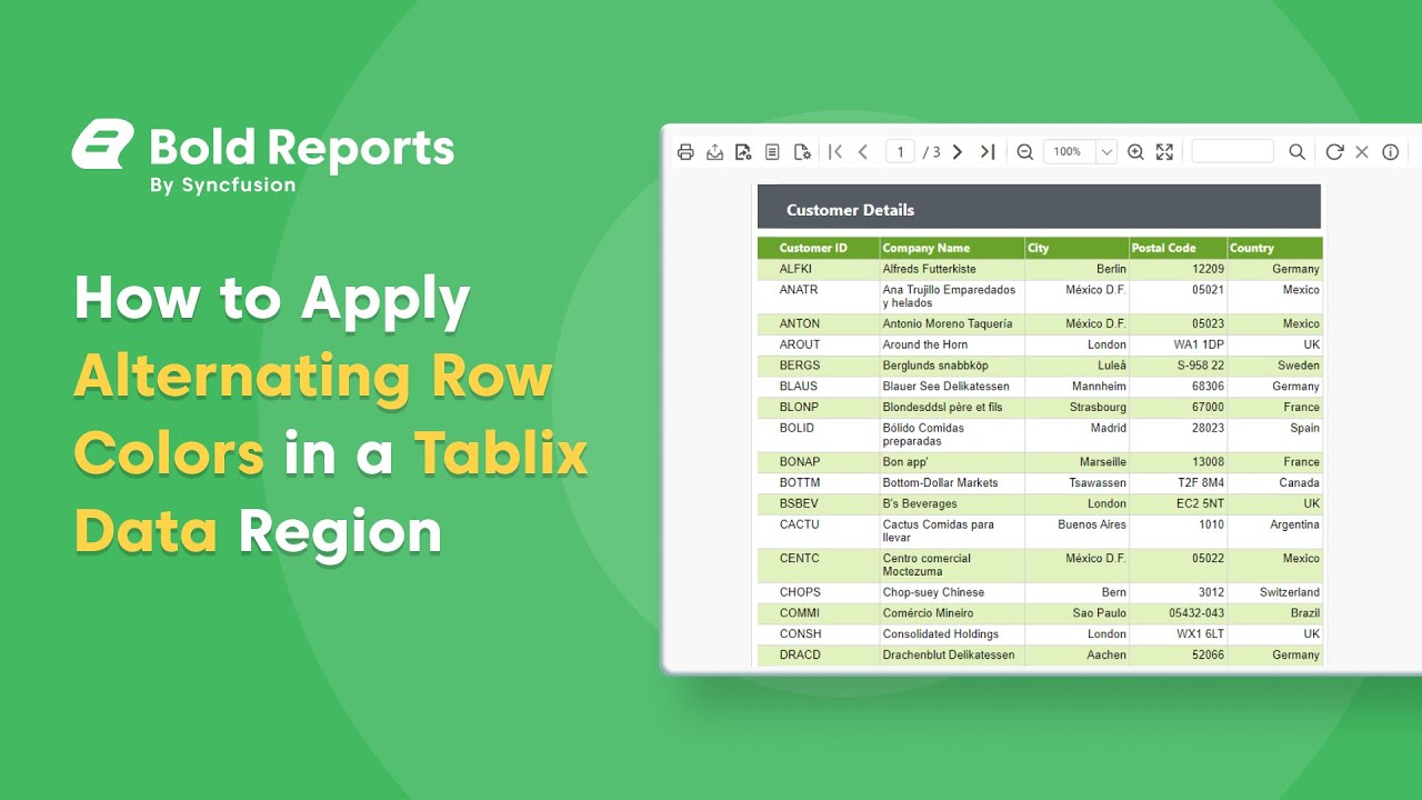 How to Apply Colors to Alternate Rows in a Tablix Data Region | Bold Reports