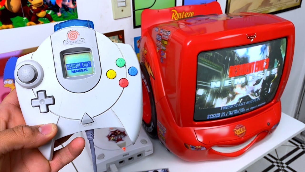 TESTEI a TV dos CARROS com 3 VIDEO GAMES / DREAMCAST, SUPER NINTENDO, PC ENGINE (RELAMPAGO MCQUEEN)