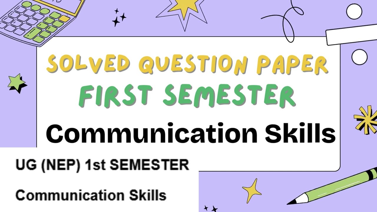 Communication Skills Solved Paper | Section A: Short Answers | First Semester Feb 2026