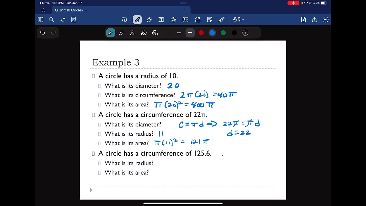 G Lesson 10.1 Circumference and Area