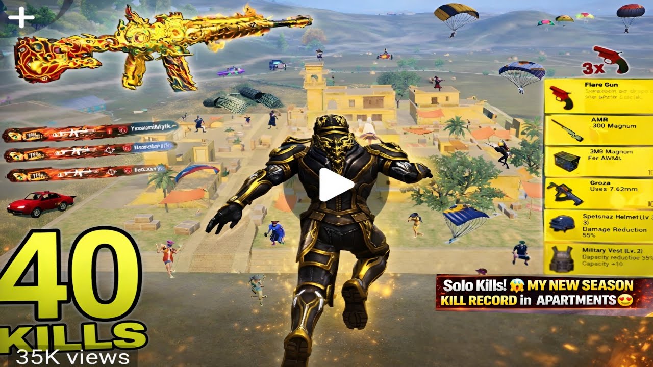 PRO GOLD OUTFIT 40 KILLS 😳 M416 & M249 Full Squad Wipe Gameplay | PUBG Mobile