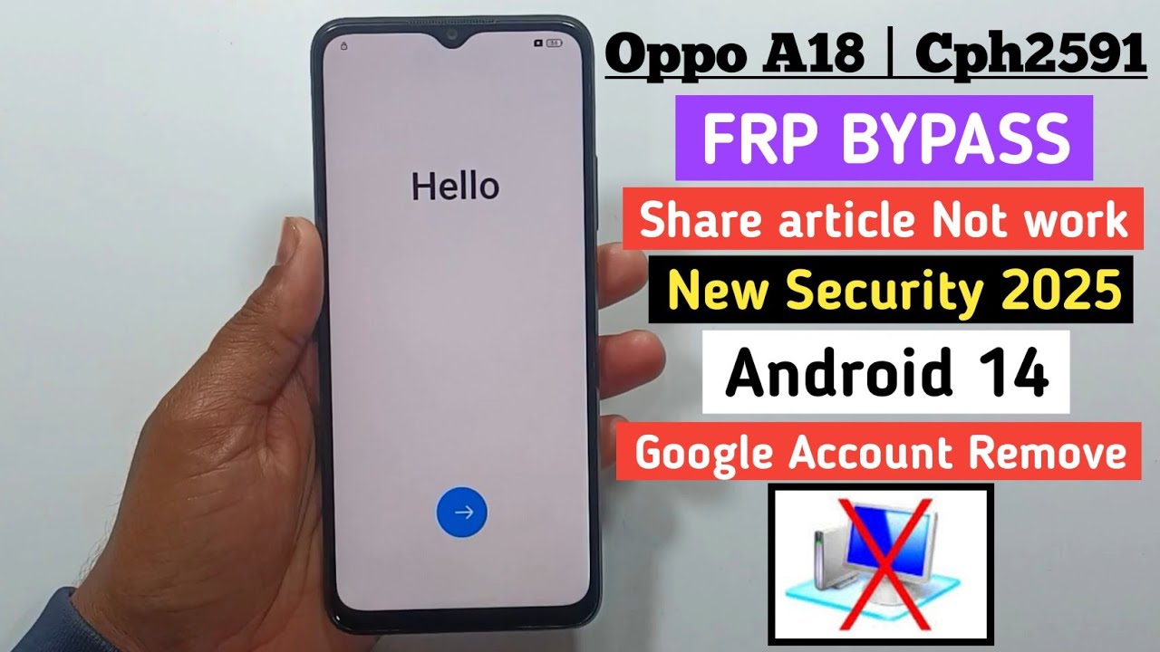OPPO A18 FRP/Google Account Bypass Android 14 | Share article Not Working Fix | New 2025 Without PC