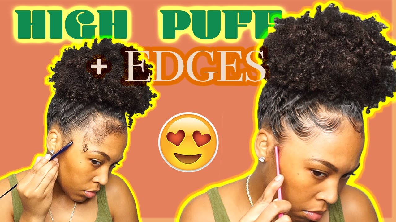 High Puff Tutorial On Natural Hair + Edges | Type 4 Hair | iamsaekomarley