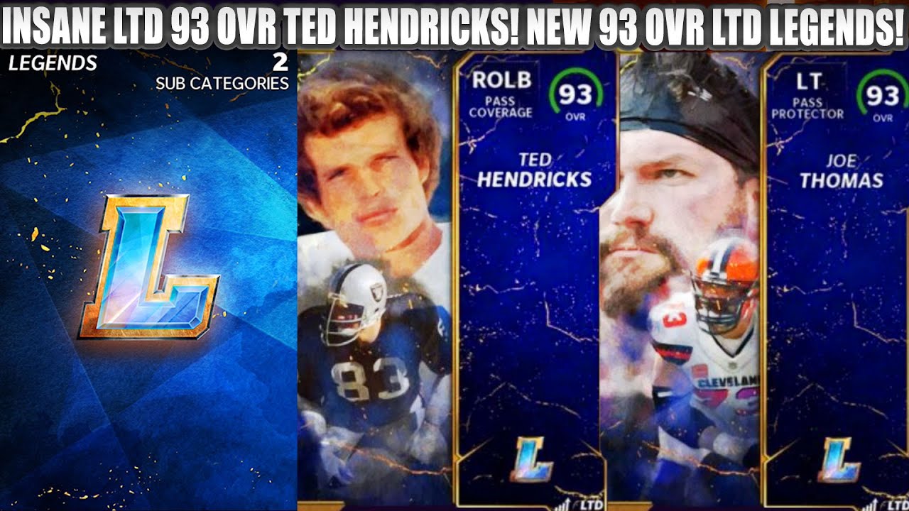 INSANE 93 OVR LTD TED HENDRICKS! HE CAN DO EVERYTHING! 93 OVR LTD LEGENDS ARE HERE! | MADDEN 22