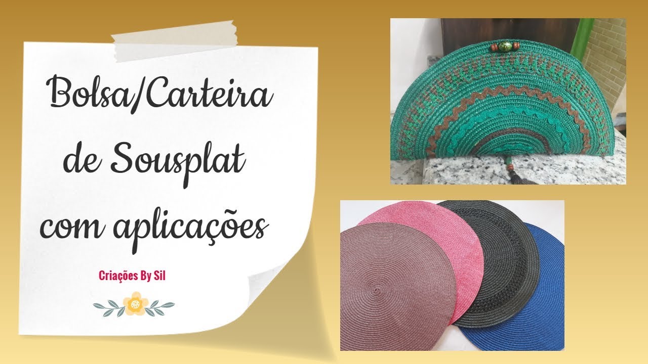 Bolsa Carteira de Sousplat com Aplicações