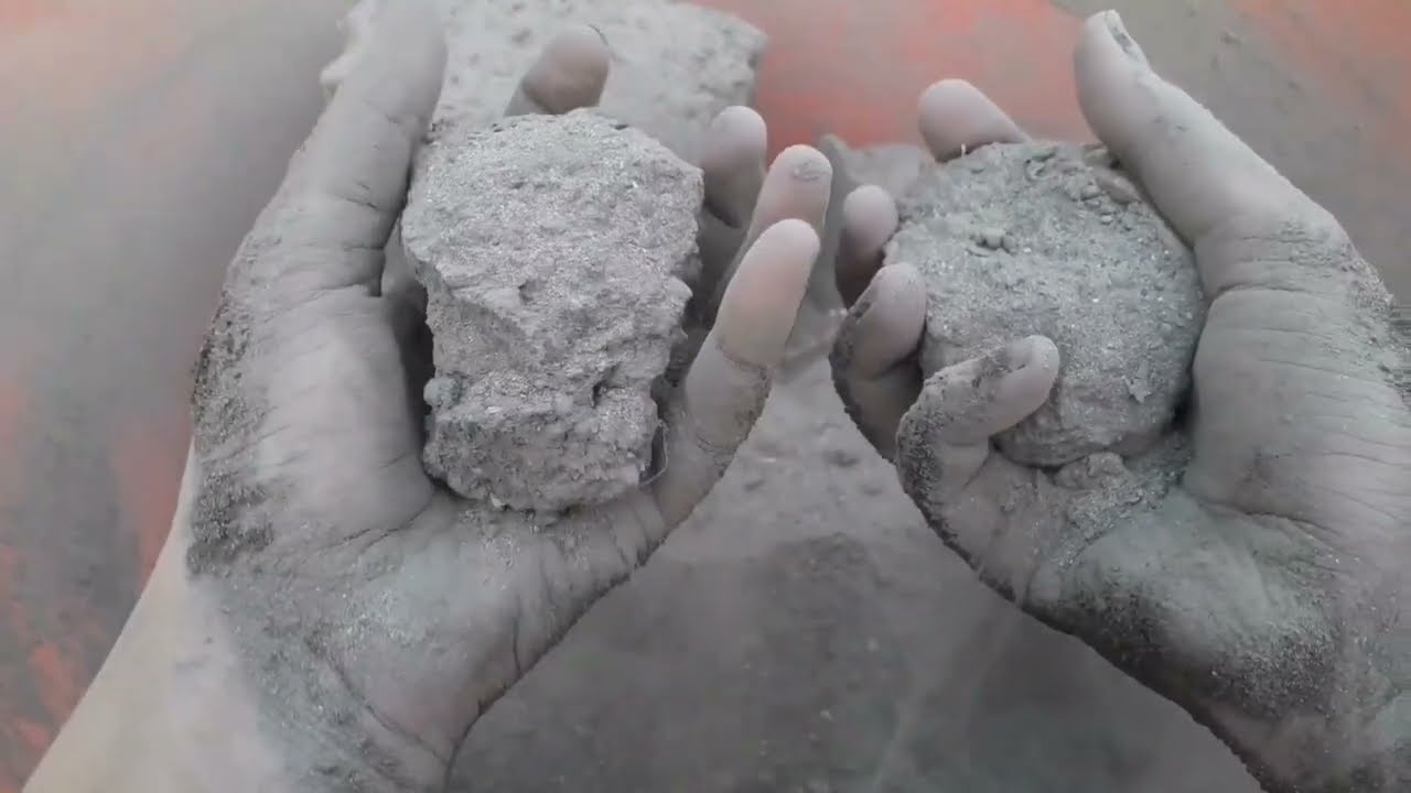 Extra soft sand clay smokey dusty chunks+shapes crumbling in water tub + dry tub crumbling 💦😴💤