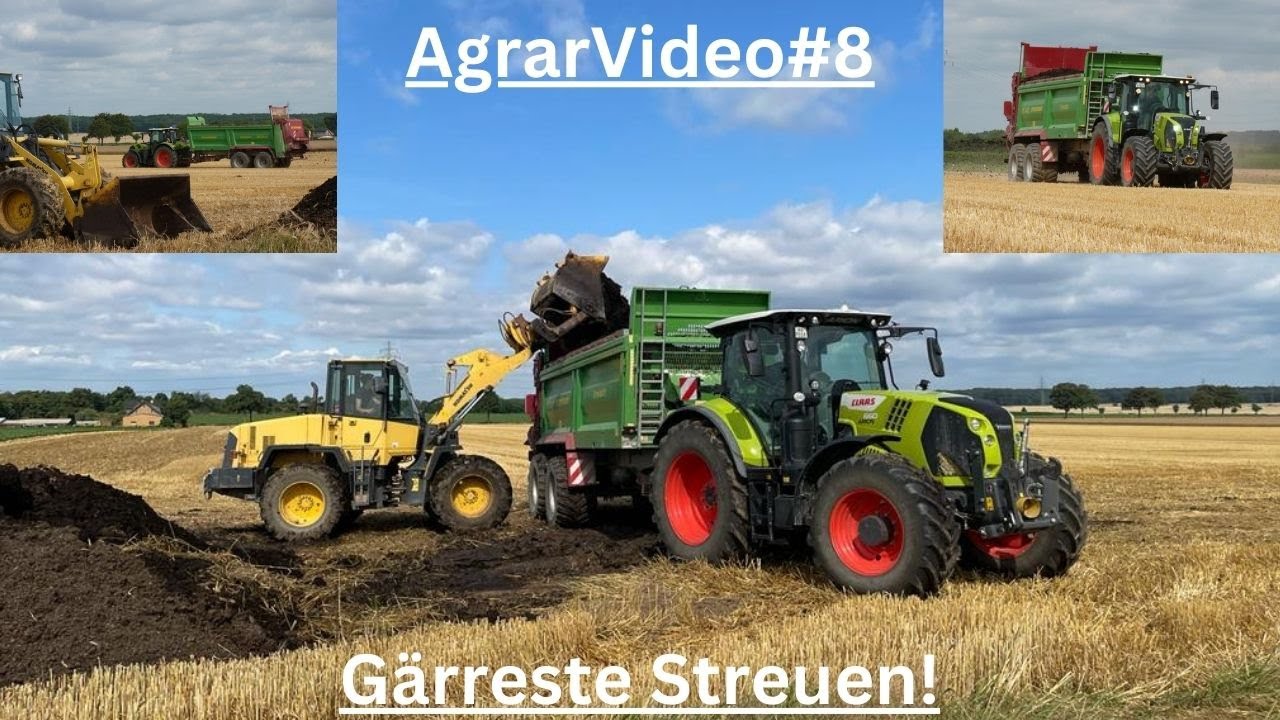 AgrarVideo#8 | Gärreste Streuen mit einem Claas Arion 660 und einem Strautmann Streublitz PS2401 |