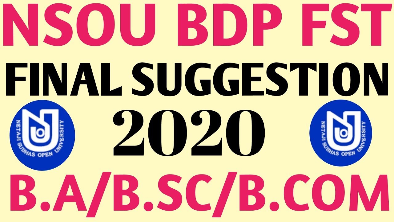 BDP FST FINAL SUGGESTION 2020