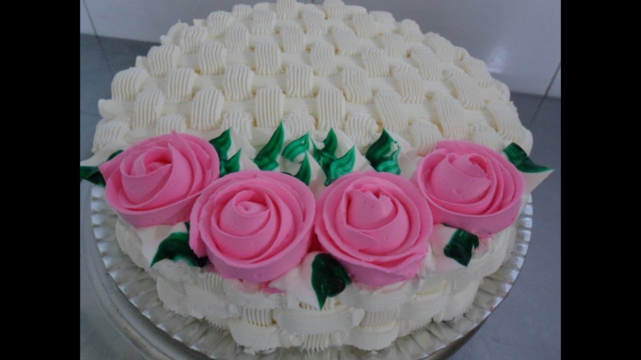 bolo cesta de rosas