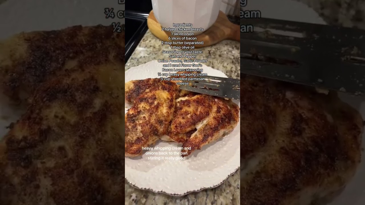 Low Carb Creamy Bacon and Onion Chicken Dinner 