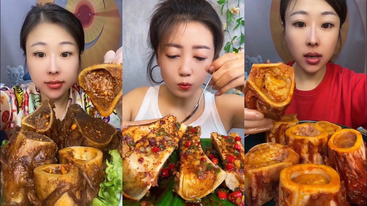 Asmr Chinese Bone Marrow Mukbang | 중국골수 먹기 먹방 | 중국먹방/골수먹방/골수먹기 먹방 | 쇠고기골수 먹방 | 중국음식 먹기 쇼 #773