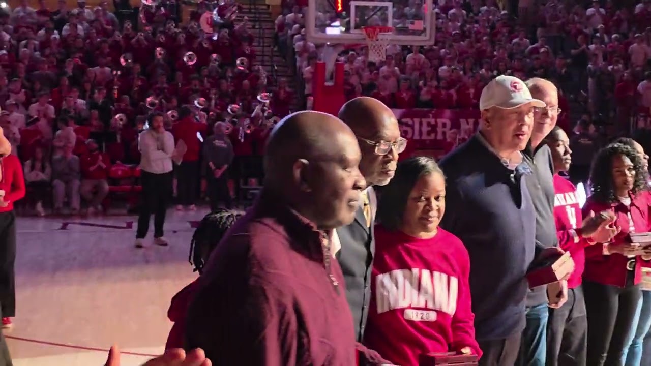 Indiana Hoosiers 1976 32-0 NCAA National Champions honored at halftime 