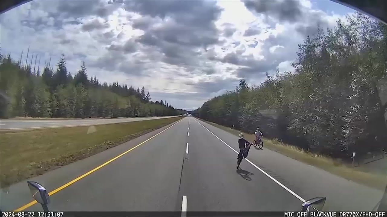 'Didn&rsquo;t know if I hit him': Truck driver shaken after young cyclist does wheelie in front of him