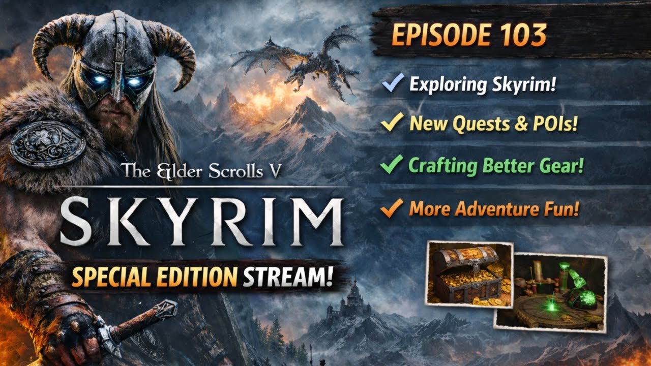 Skyrim SE Episode 103 – Hunting New Quests & Powering Up My Build
