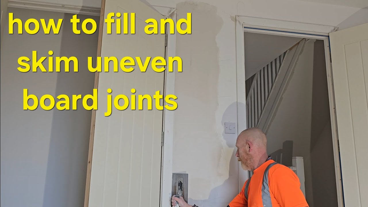 how I fill and skim uneven board joints #drywallrepair #diy
