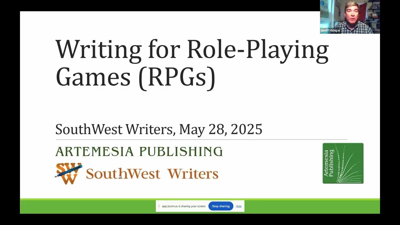 SouthWest Writers Presents: Geoff Habiger on 