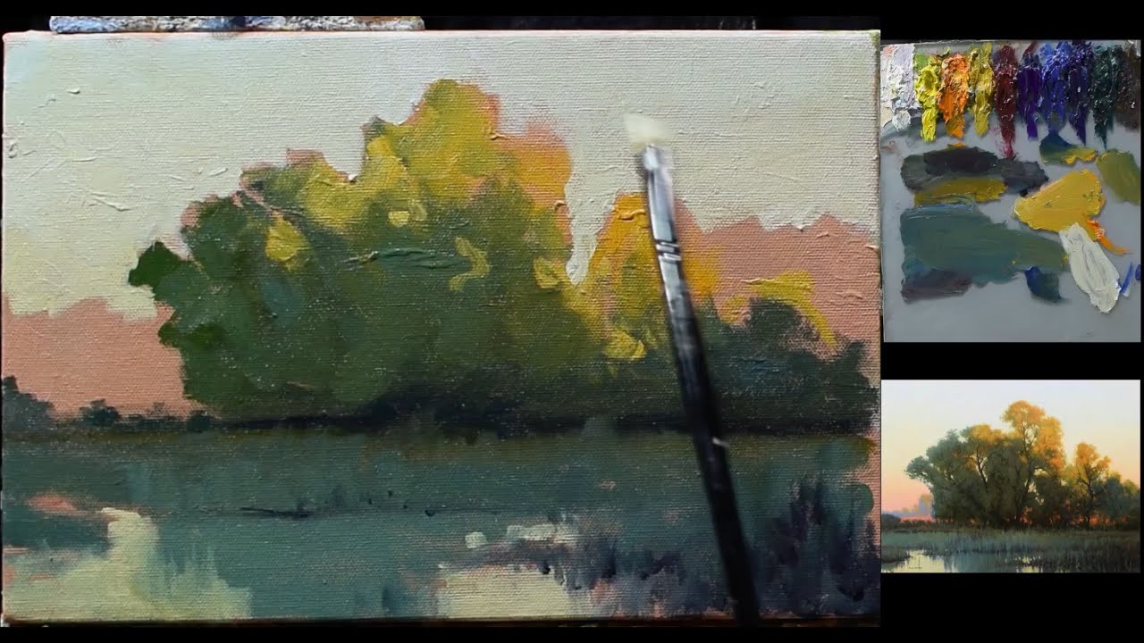 Painting Glowing Trees at Sunset | Loose Impressionist Style