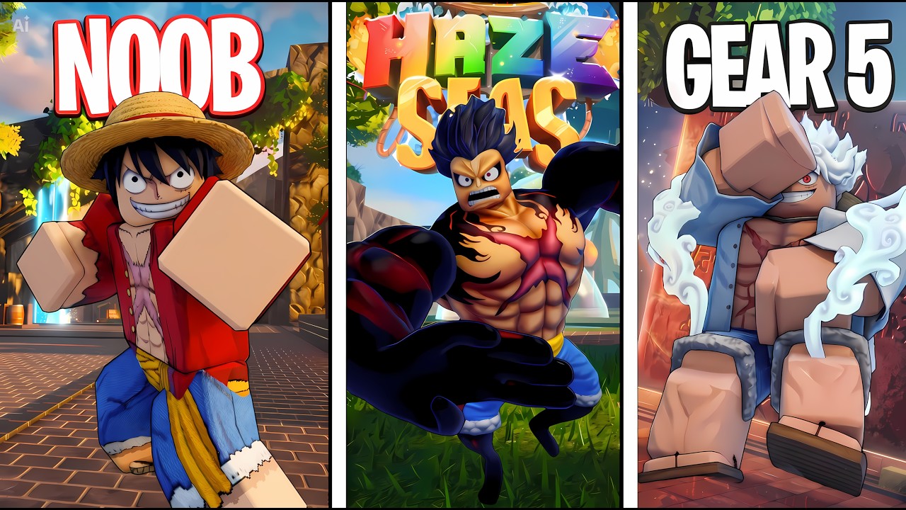 Превращение из новичка в Луффи 5-го уровня в Roblox Haze Seas
