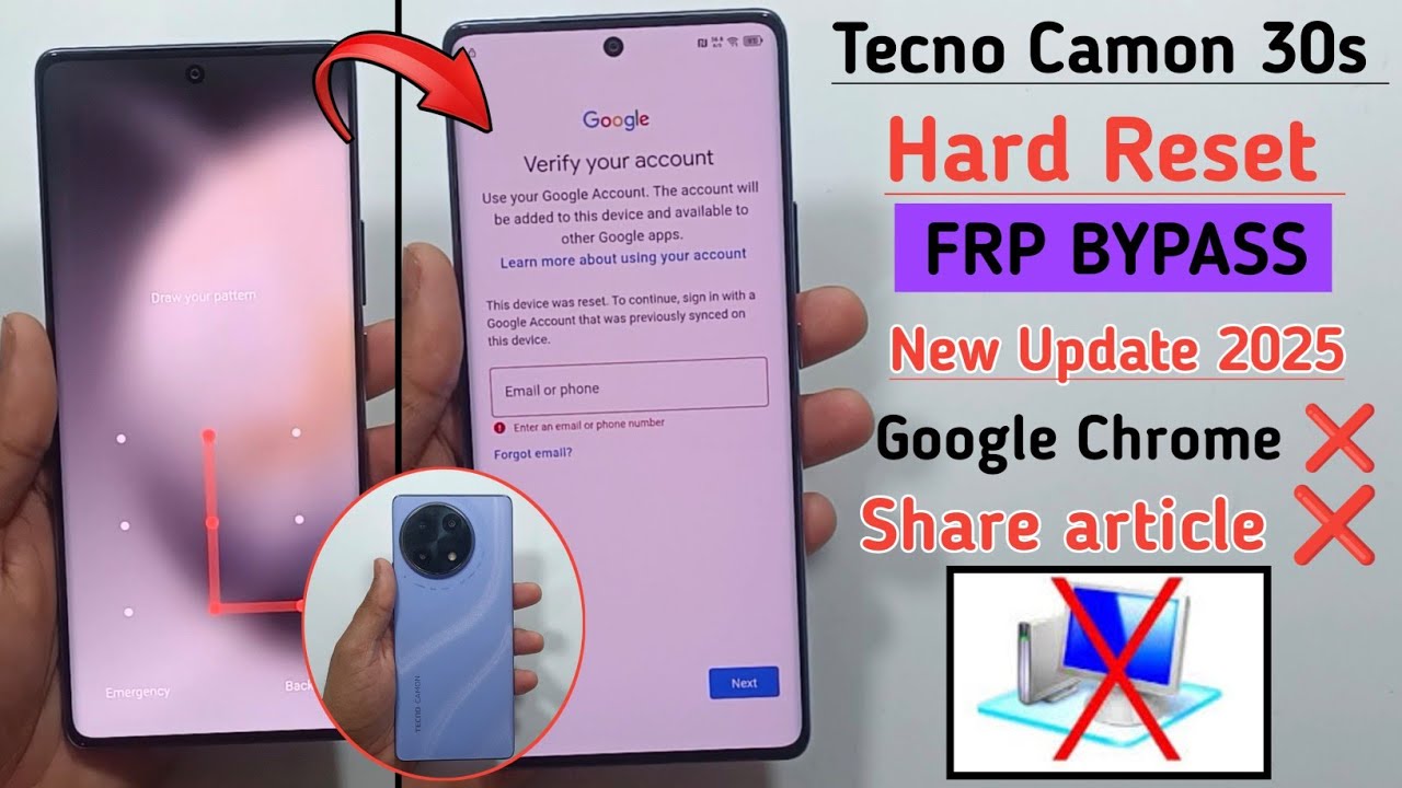 Tecno Camon 30s Hard Reset | Tecno Camon 30s Frp Bypass Android 14 | Chrome Not Open 2025 Without Pc