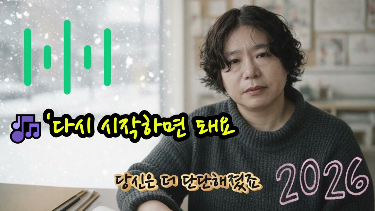 🎶'다시 시작하면 돼요  🌟어두운 터널 끝이 보이지 않아 주저앉고 싶을 때애써 참아온 눈물이 발등 위로 떨어질 때세상은 나만 두고 빠르게 흘러가는 것