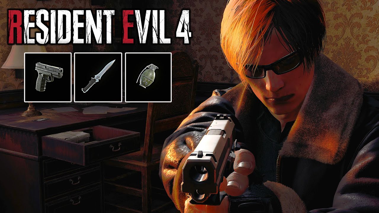 ahí va esto  RE4 REMAKE SÓ PISTOLA SG 09 Faca e Granadas