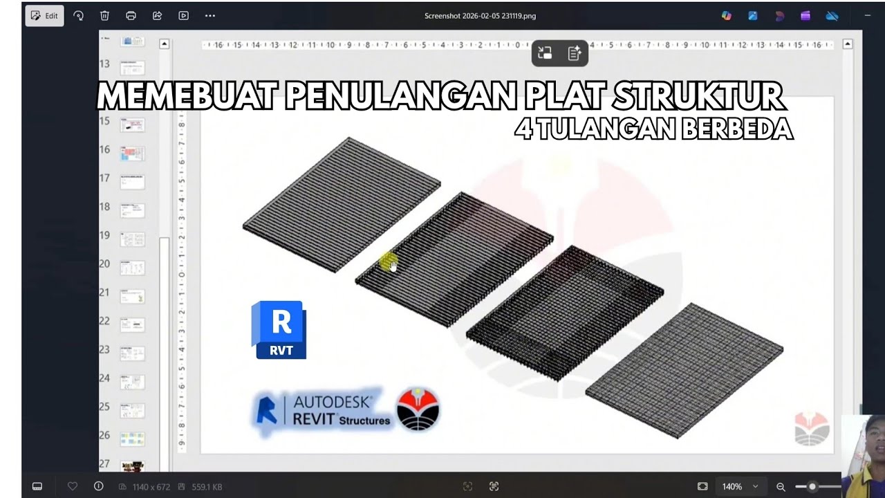 CARA MEMBUAT PENGULANGAN PLAT STRUKTUR DI REVIT #TugasPkl